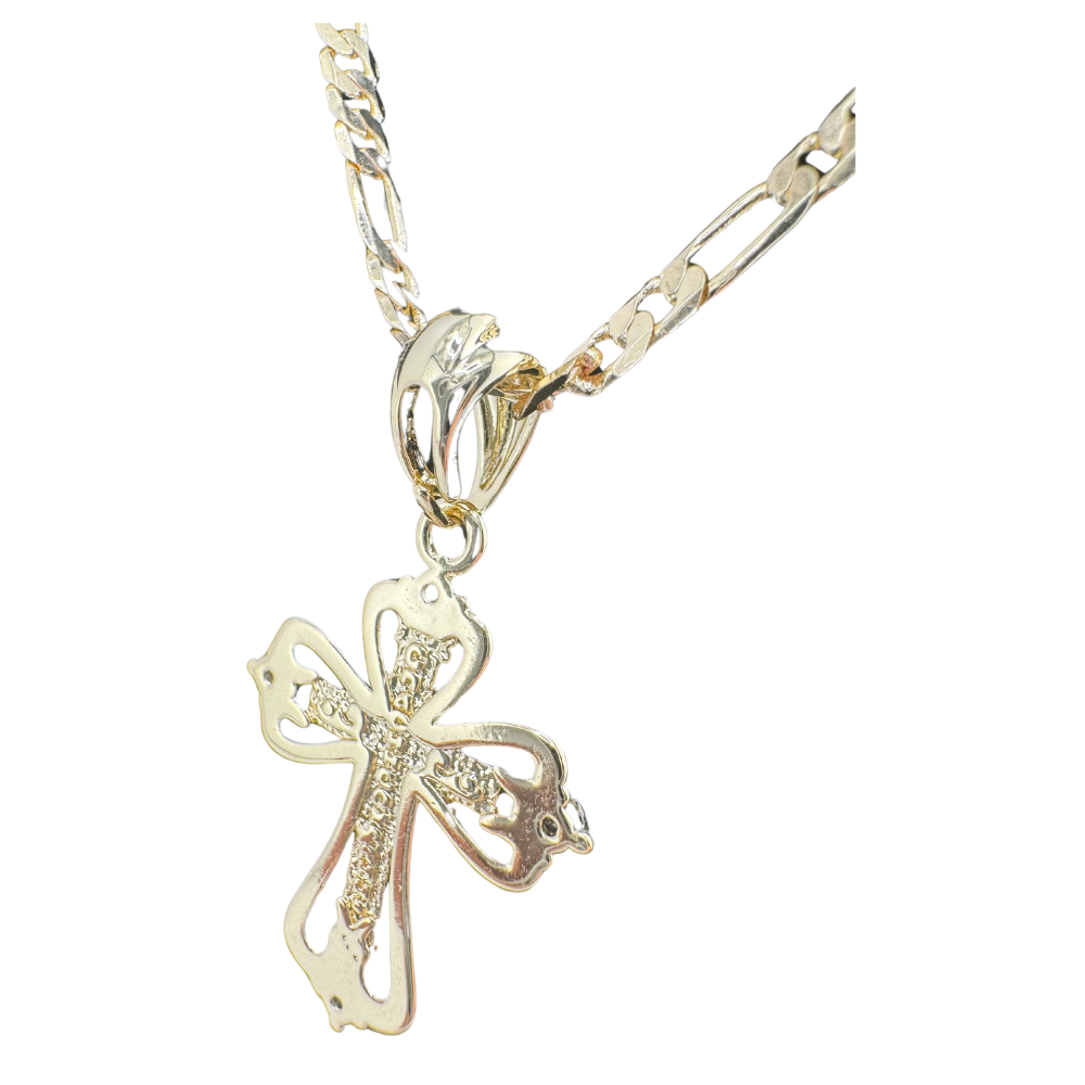 Divine Elegance: Orthodox Crucifix Cross Pendant Plated In 14K Gold Brass Based with Zircon Stone w/o chain Divine Elegance: Orthodox Crucifix Cross Pendant Plated In 14K Gold Brass Based with Zircon Stone w/o chain